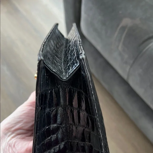 Lana Marks Crocodile Clutch with Gold Clasp - Picture 7 of 8